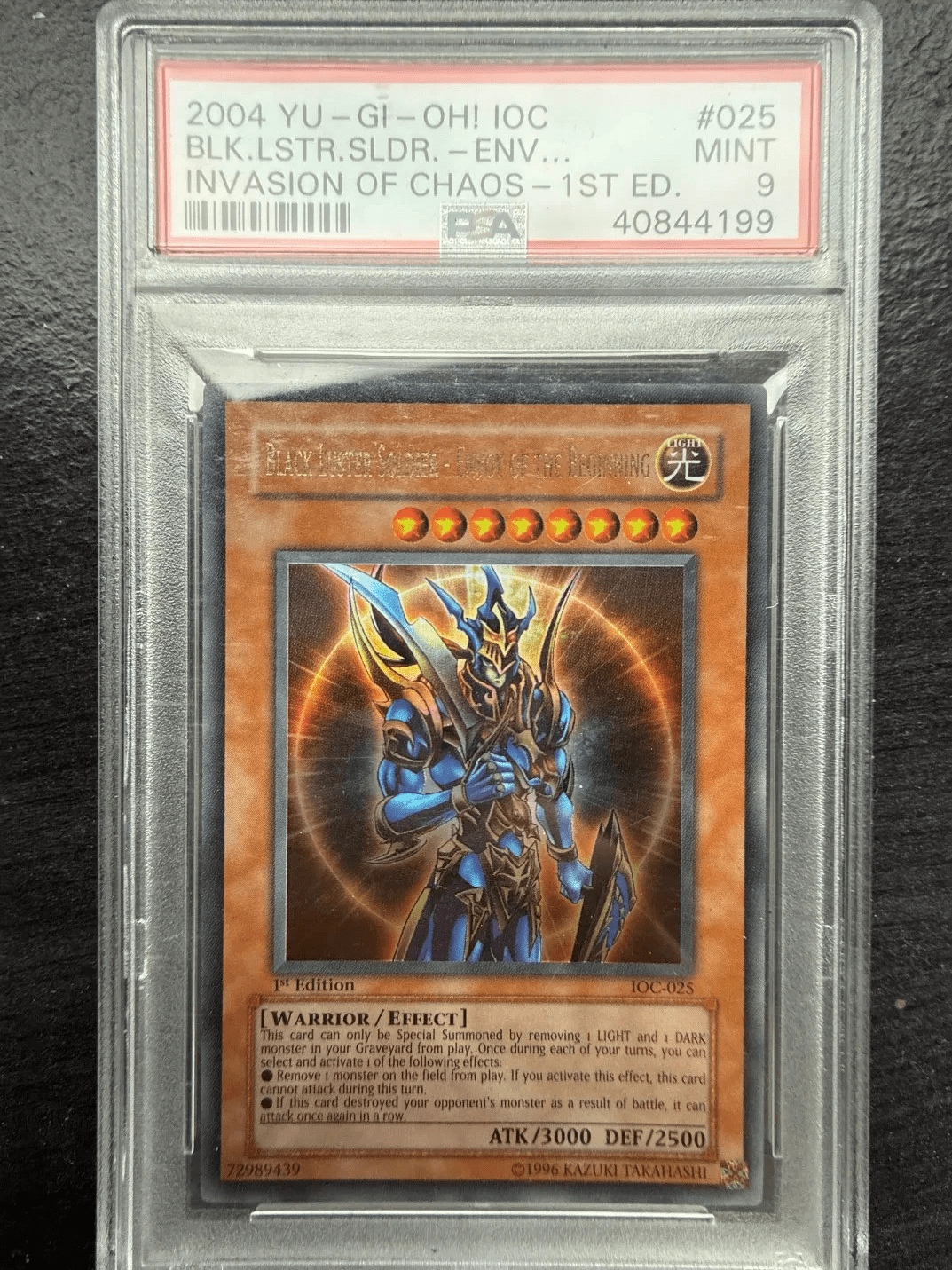 PSA 9 MINT Black Luster Soldier Envoy IOC - 025 Ultra Rare 1st Edition 046 Yugioh
