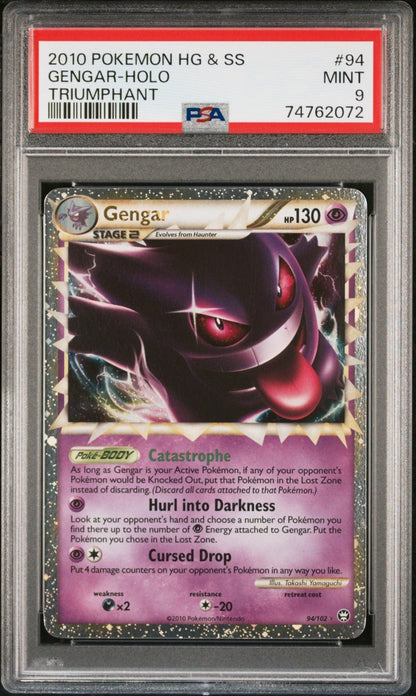 PSA 9 Pokemon Gengar Triumphant Holo 94/102