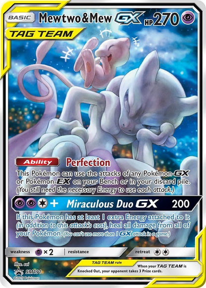 PSA 9 Pokemon Mewtwo and Mew GX SM Black Star Promo Full Art SM191
