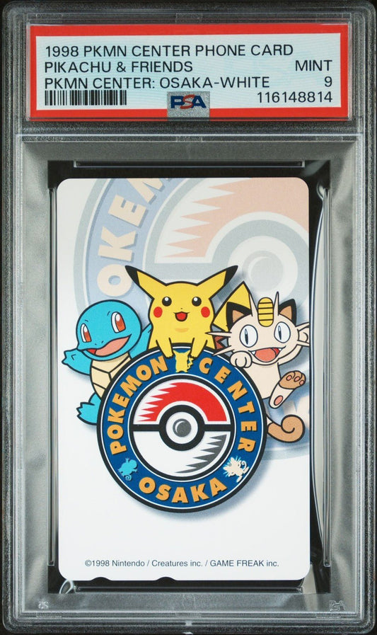 PSA 9 Pokemon Phone Card Pikachu & Friends White Japanese Center Osaka 1998
