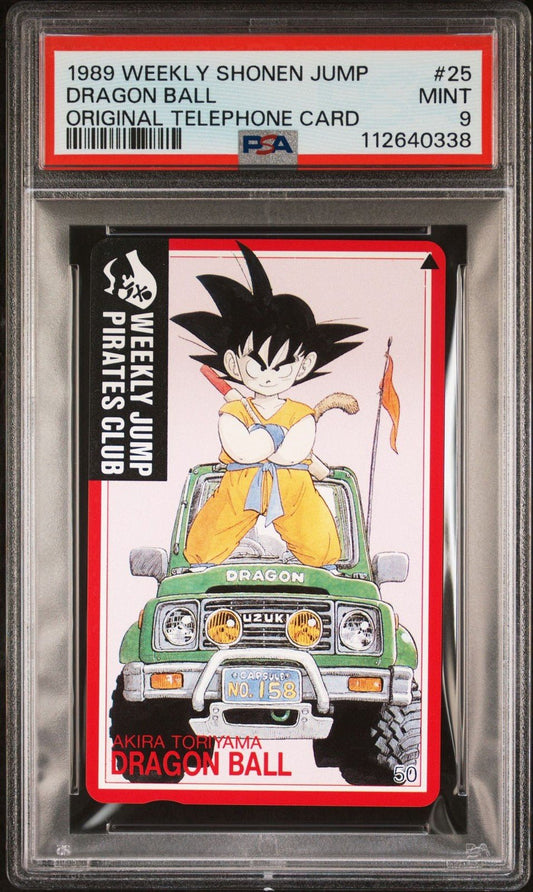 PSA 9 - Son Goku Dragon Ball Phone Card Weekly Shonen Jump 25