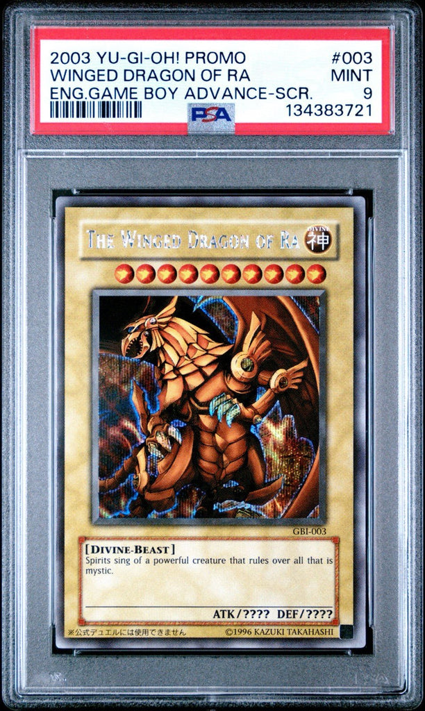 PSA 9 Winged Dragon of Ra GBI - 003 Secret Rare Promo YuGiOh English Holo 1