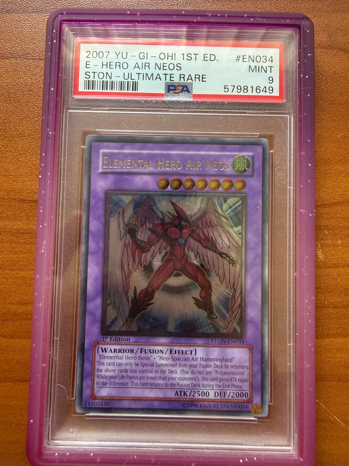 PSA 9 Yu-Gi-Oh Elemental Hero Air Neos STON-EN034 1st Edition Ultimate Rare