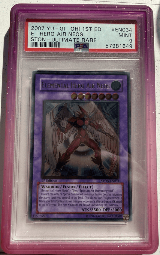 PSA 9 Yu-Gi-Oh Elemental Hero Air Neos STON-EN034 1st Edition Ultimate Rare