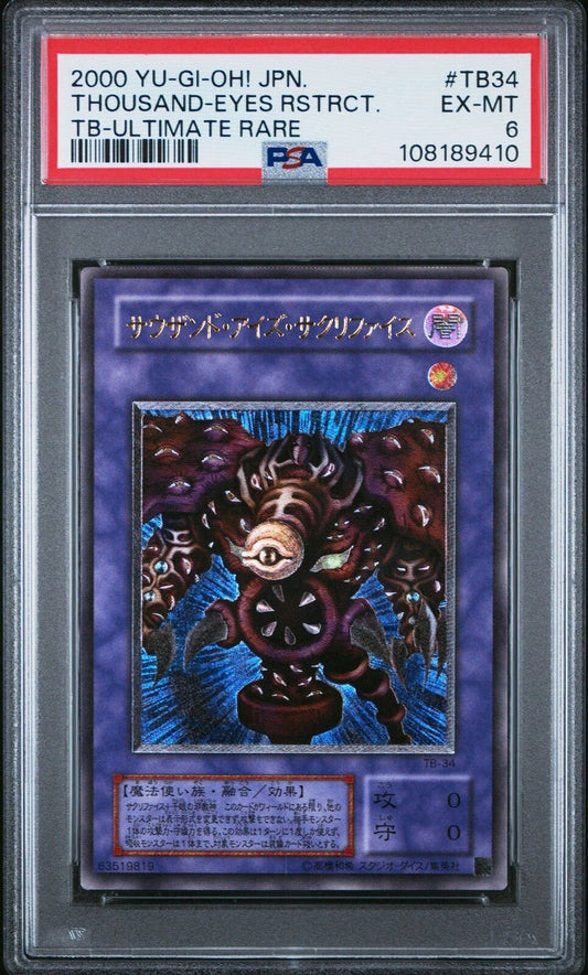 PSA EX - MT 6 Yugioh TCG Thousand - Eyes Restrict TB - 34 Ultimate Rare Japanese