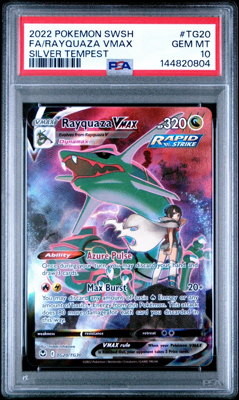 Rayquaza Vmax TG20/TG30 Silver Tempest Pokemon PSA 10