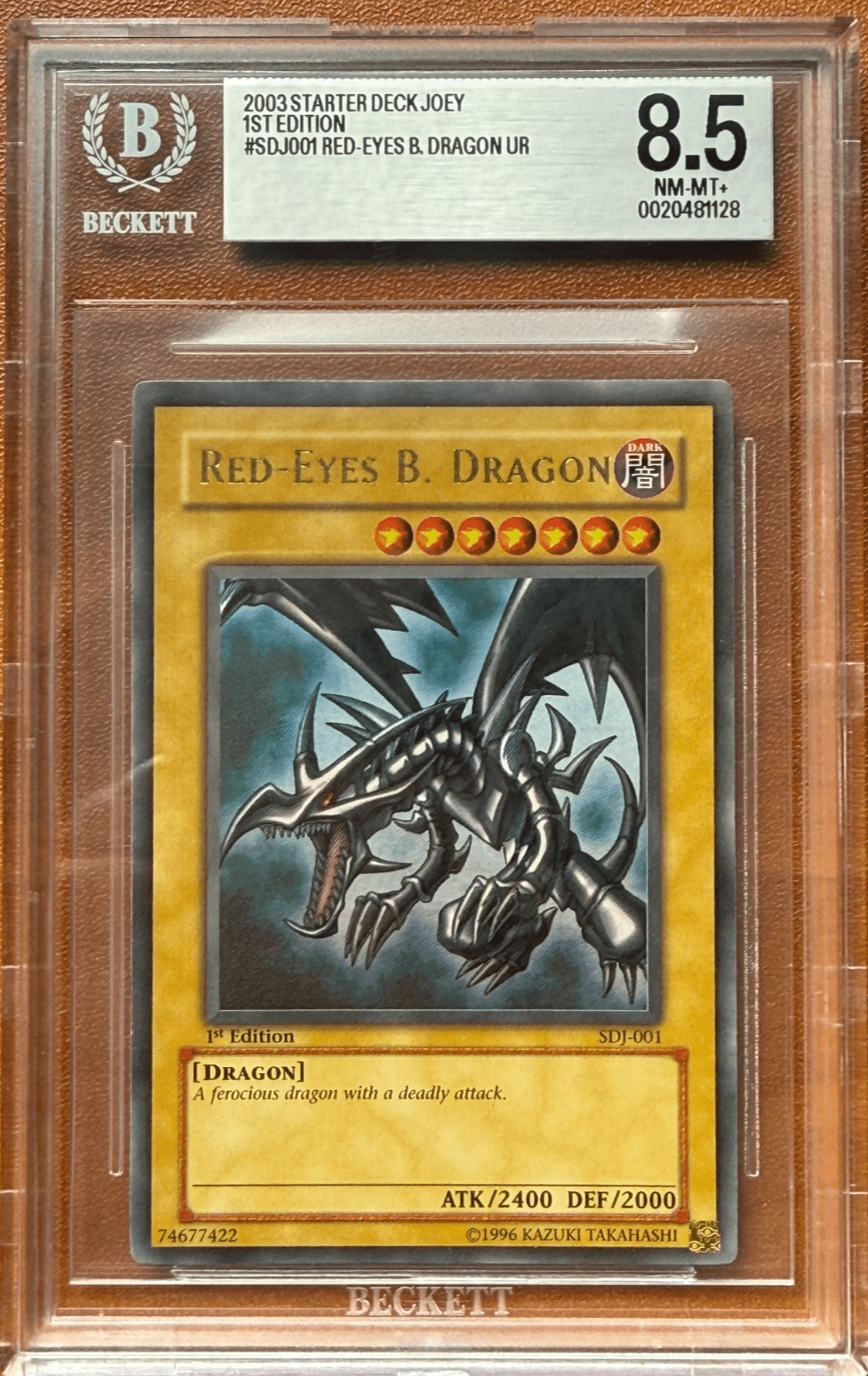 Red-Eyes B. Dragon SDJ-001 Starter Deck: Joey 1st Edition BGS 8.5