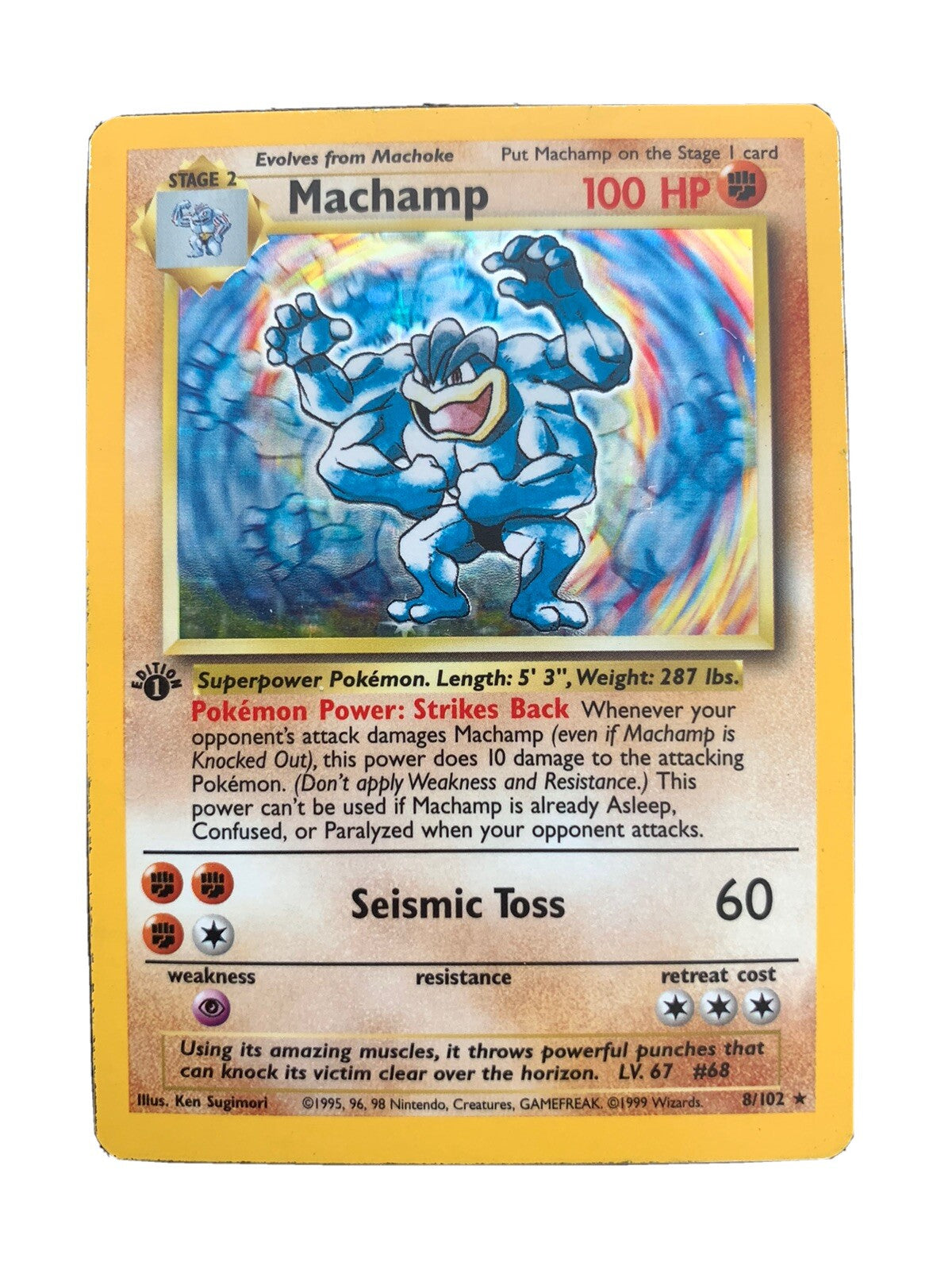 Machamp Holo 1st Edition 8/102 Pokemon Base Set 1999 TAG 7