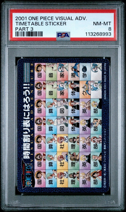 PSA 8 Timetable Sticker One Piece Visual Adventure Part 3 2001