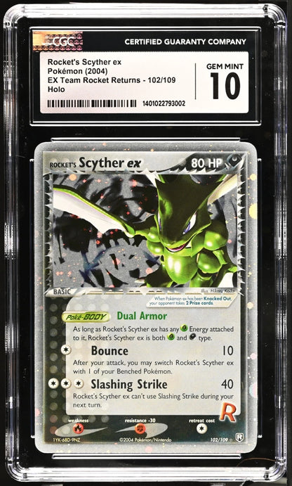 Pokemon Rocket's Scyther ex EX Team Rocket Returns 102/109 Holo CGC 10
