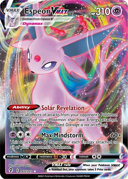 Pokemon Espeon VMAX 065/203 SWSH07: Evolving Skies Holo