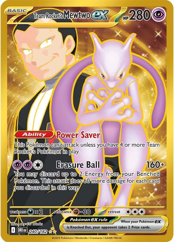 Pokemon PSA 10 Team Rocket's Mewtwo ex 240/182 Sv10: Destined Rivals Holo