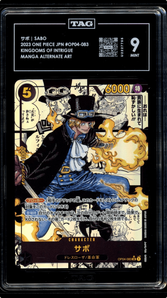 Sabo Manga Rare TAG 9 Super Parallel OP04 - 083 Japanese One Piece TCG Kingdom 2