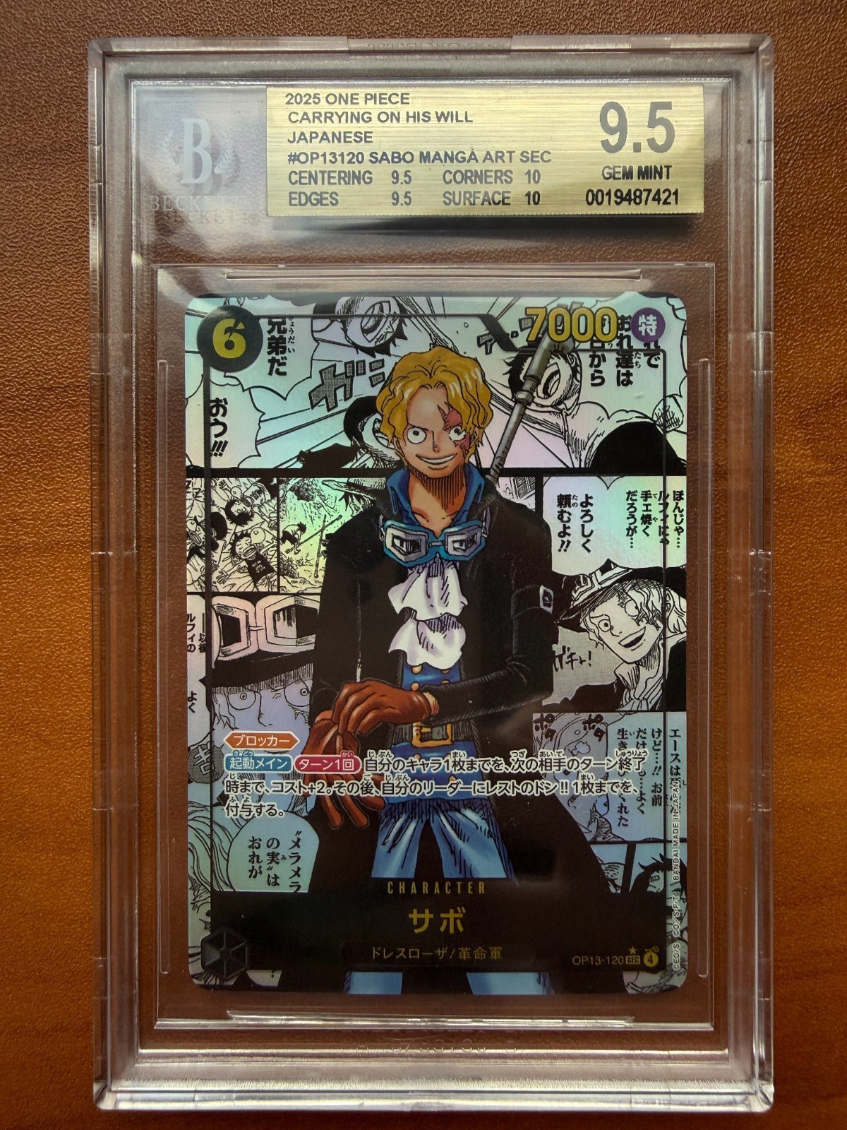 Sabo SEC - SP OP13 - 120 Manga Alt Art Carrying on His Will One Piece BGS 9.5