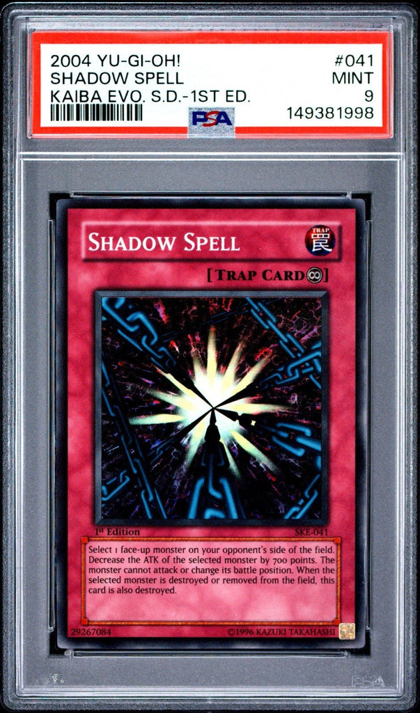 Shadow Spell PSA 9 SKE-041 Super Rare 1st Edition Yugioh Kaiba Evolution