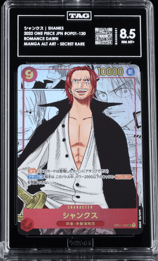 Shanks OP01-120 SEC Comic Parallel Manga Alt Art ONE PIECE Japanese TAG 8.5