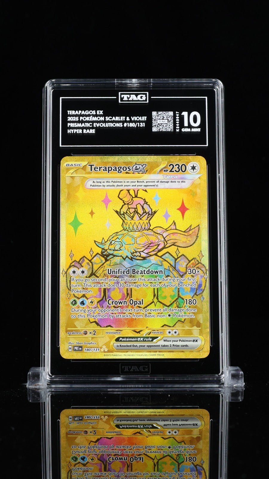 TAG 10 - 180 Terapagos EX 2025 S&V Prismatic Evolutions Hyper Rare Gold