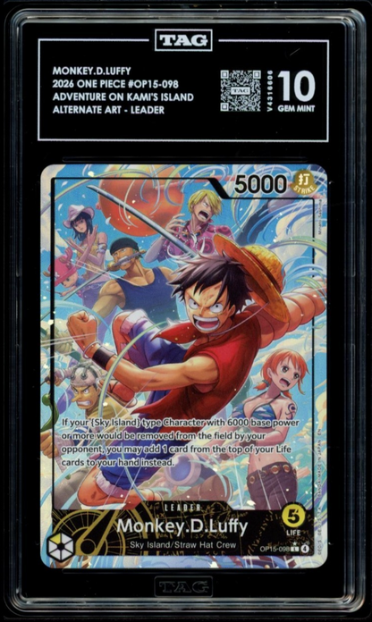 TAG 10 2026 One Piece Monkey D. Luffy OP15-098 Alt Art EN Kami’s Island