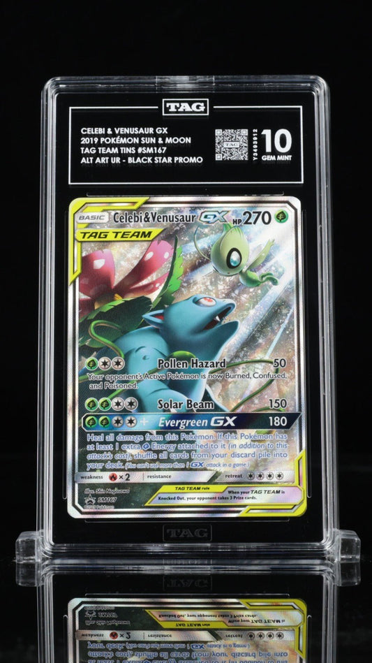 TAG 10 Celebi & Venusaur GX Full Alt Art SM167 Promo Pokemon 2