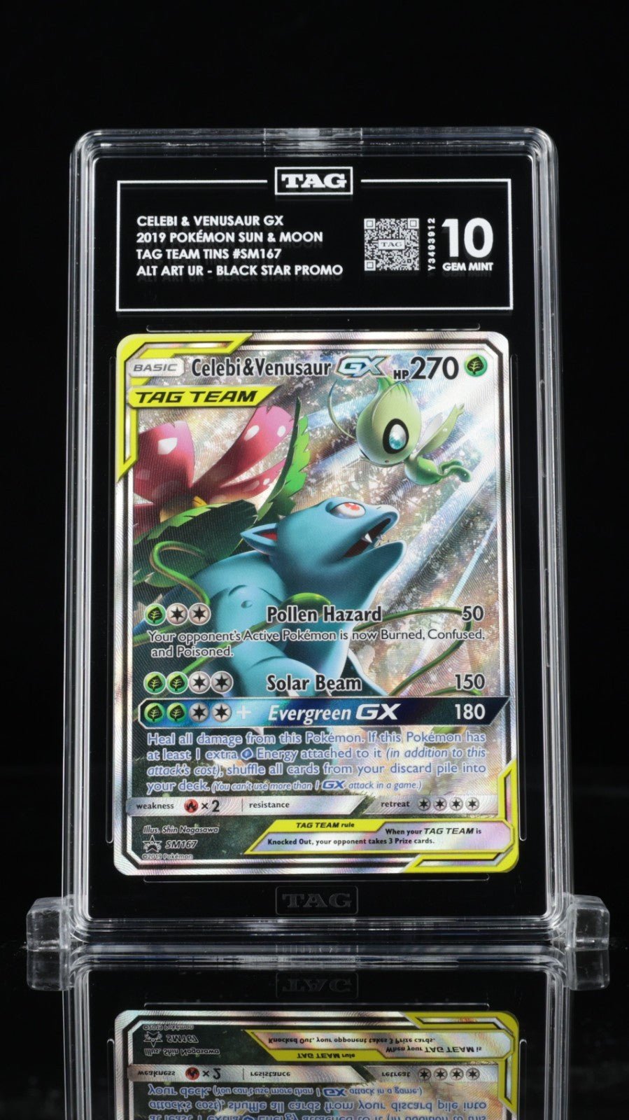 TAG 10 Celebi & Venusaur GX Full Alt Art SM167 Promo Pokemon 2