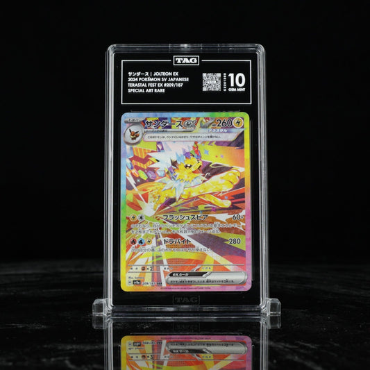 TAG 10 GEM MINT JAPANESE POKEMON 2024 JOLTEON ex 209/187 TERASTAL FESTIVAL SV8a
