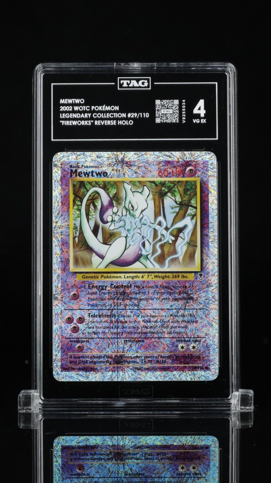 TAG 4 2002 Pokemon Legendary Collection Mewtwo 29/110 WOTC Reverse Holo PSA