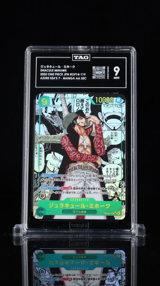 TAG 9 Dracule Mihawk OP14 - 119 SEC Comic Parallel Manga Art One Piece Japanese 2