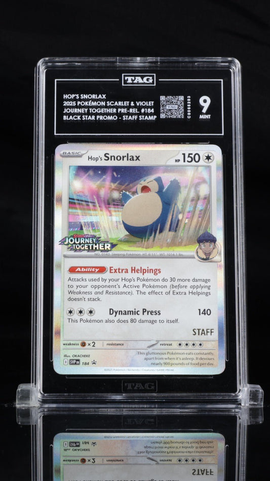 TAG 9 Hop's Snorlax Jtg Prerelease - Staff 184 2025 Pokemon SVP Promo