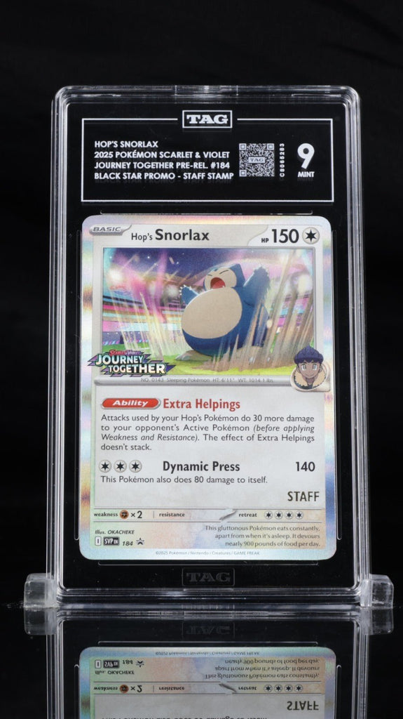 TAG 9 Hop's Snorlax Jtg Prerelease - Staff 184 2025 Pokemon SVP Promo