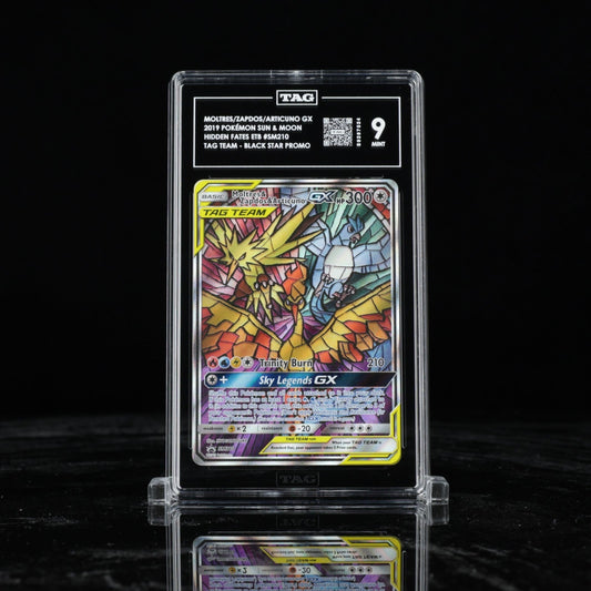 TAG 9 POKEMON MOLTRES ZAPDOS ARTICUNO GX HIDDEN FATES BLACK STAR PROMO 210