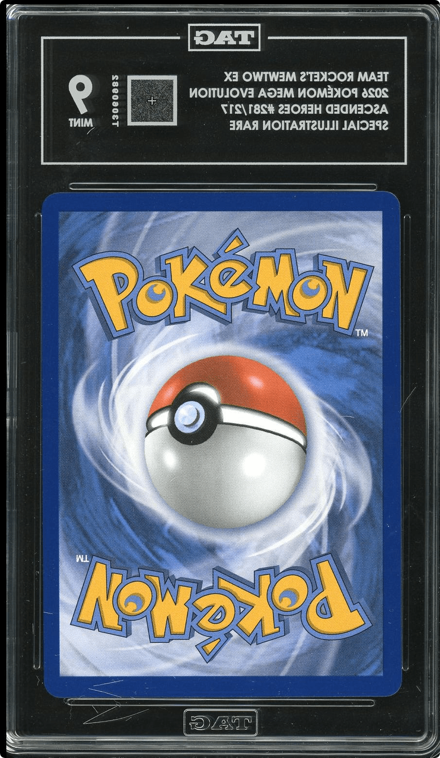 TEAM ROCKET'S MEWTWO EX 281/217 SPECIAL ILLUSTRATION RARE POKEMON TAG 9
