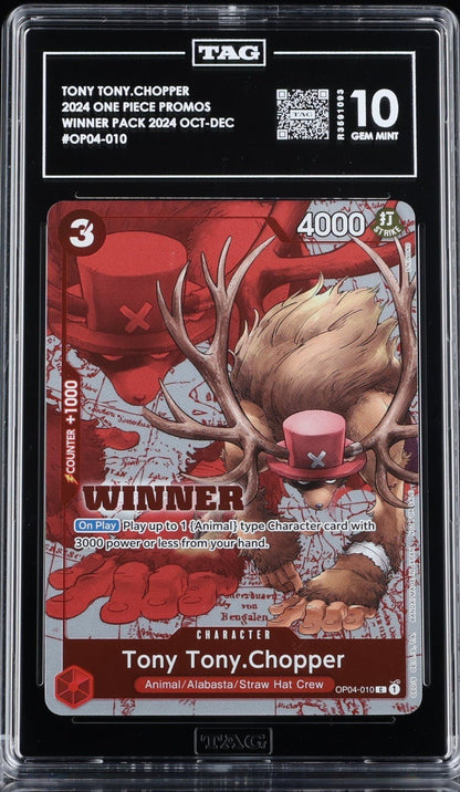 Tony Chopper One Piece Winner Pack 2024 Oct-Dec OP04-010 GEM MINT TAG 10