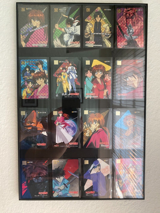 Vintage Mixed Rurouni Kenshin Carddass Part 1 Bandai 1996 Japanese Framed Lot