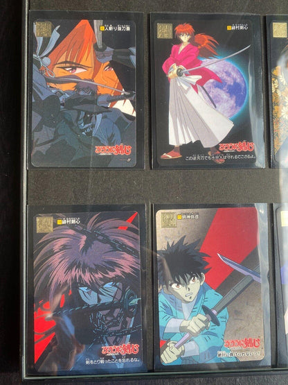 Vintage Mixed Rurouni Kenshin Carddass Part 1 Bandai 1996 Japanese Framed Lot