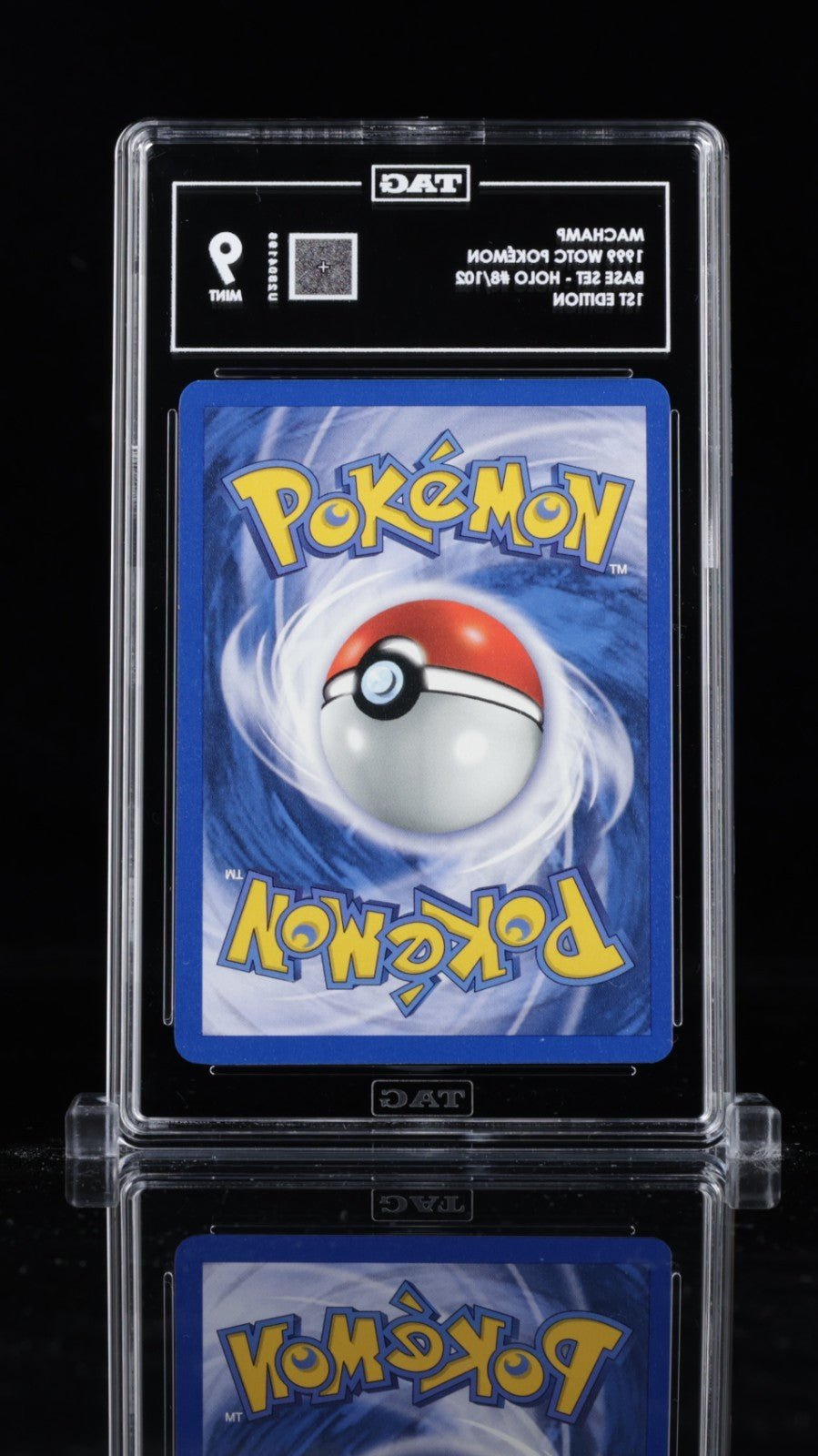Wizards of the Coast 1999 Pokemon Base Set Machamp 8/102 Holo TAG 9 SWIRL