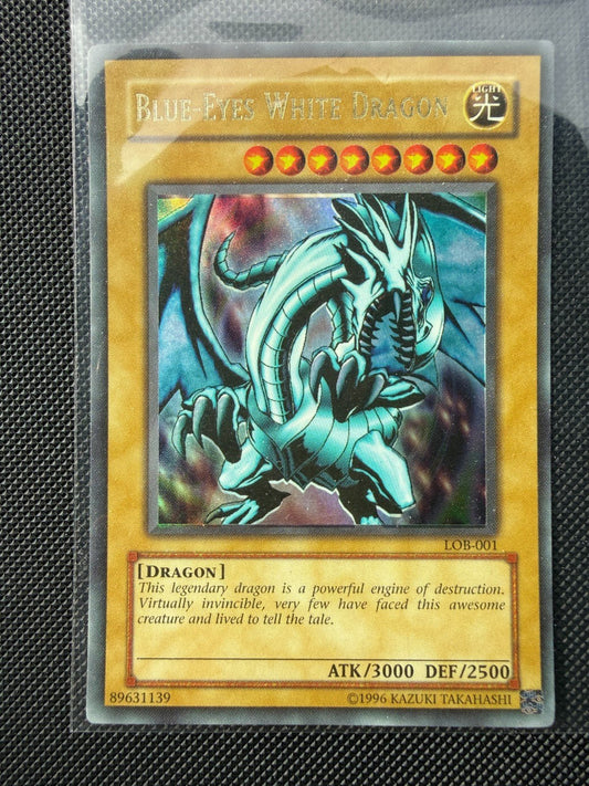 Yu - Gi - Oh! Blue - Eyes White Dragon LOB - 001 Unlimited Ultra Rare LP