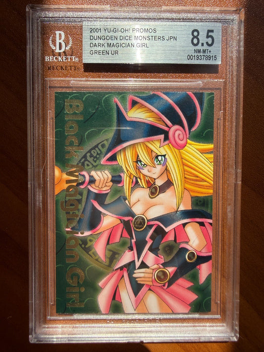 Yu-Gi-Oh Dark Magician Girl Dungeon Dice Monsters Green Ultra Rare Promo BGS 8.5