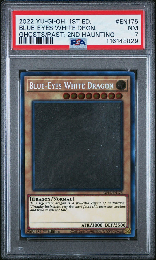 Yu - Gi - Oh GFP2 - EN175 Blue - Eyes White Dragon Ghost Rare 1st Edition PSA 7