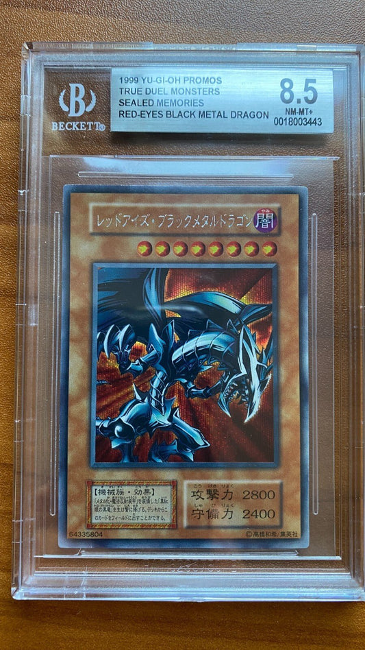 YU - GI - OH JAPANESE SEALED MEMORIES PROMO RED - EYES BLACK METAL DRAGON BGS 8.5 PSA