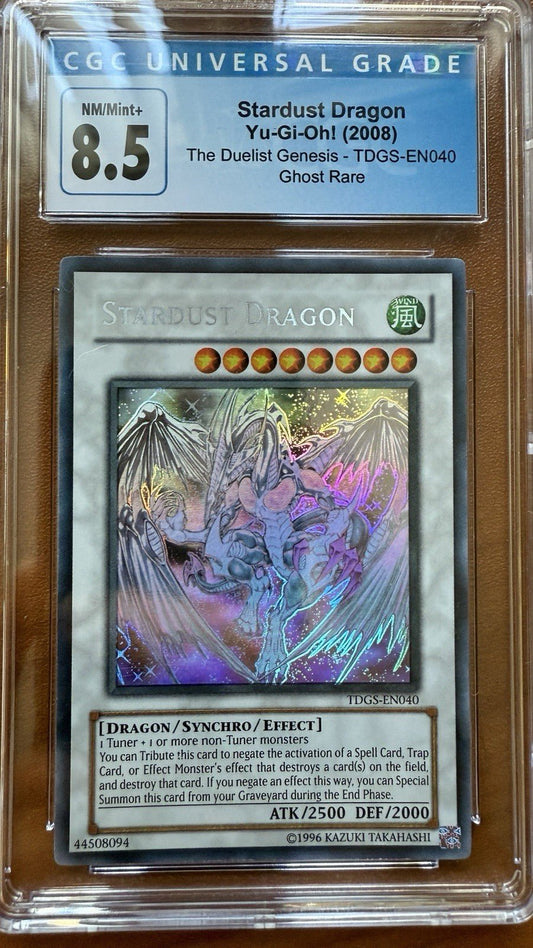 Yu - Gi - Oh! TDGS - The Duelist Genesis Stardust Dragon EN040 Ghost Rare CGC 8.5 PSA