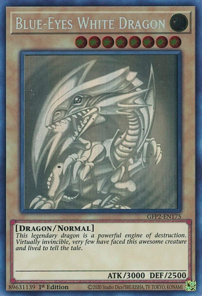 Yugioh Blue - Eyes White Dragon (Ghost Rare) GFP2 - EN175 Ghosts from the Past NM