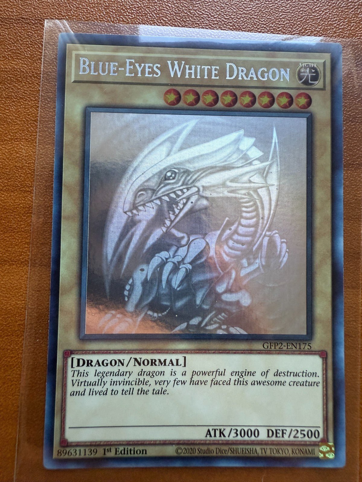 Yugioh Blue - Eyes White Dragon (Ghost Rare) GFP2 - EN175 Ghosts from the Past NM