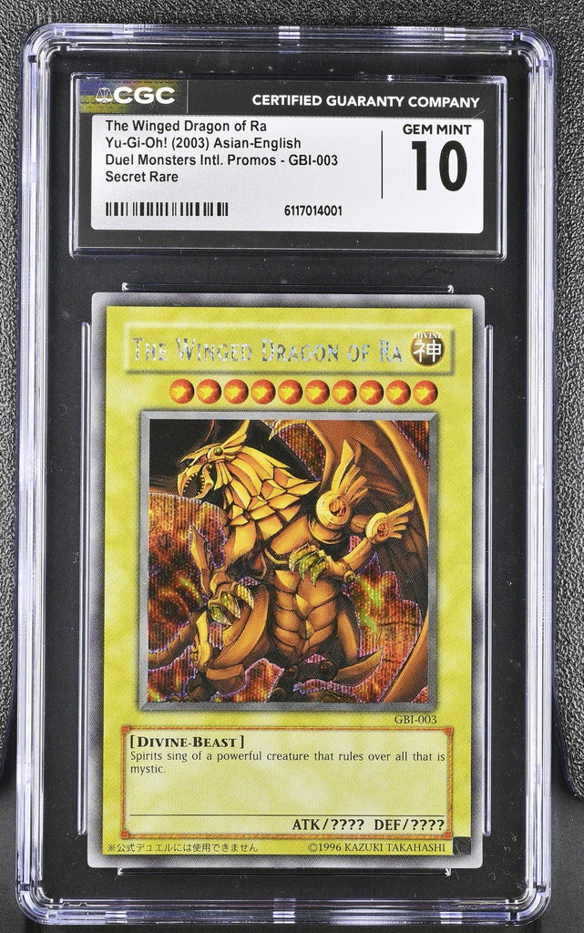 Yugioh CGC 10 The Winged Dragon of Ra GBI - 003 Secret Rare Promo