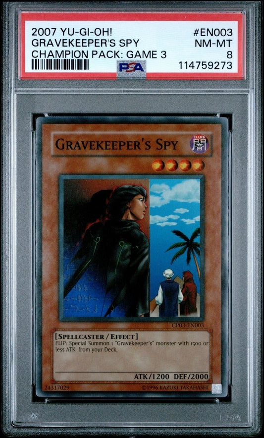 YUGIOH CP03 - EN003 GRAVEKEEPER'S SPY SUPER RARE HOLO PSA 8