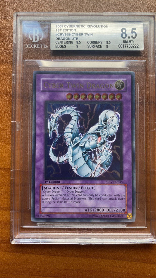 Yugioh Cyber Twin Dragon CRV - EN035 Ultimate Rare 1st Edition BGS 8.5 PSA