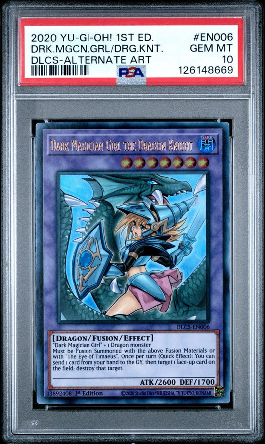 Yugioh Dark Magician Girl the Dragon Knight DLCS PSA 10 Alternate Art EN006