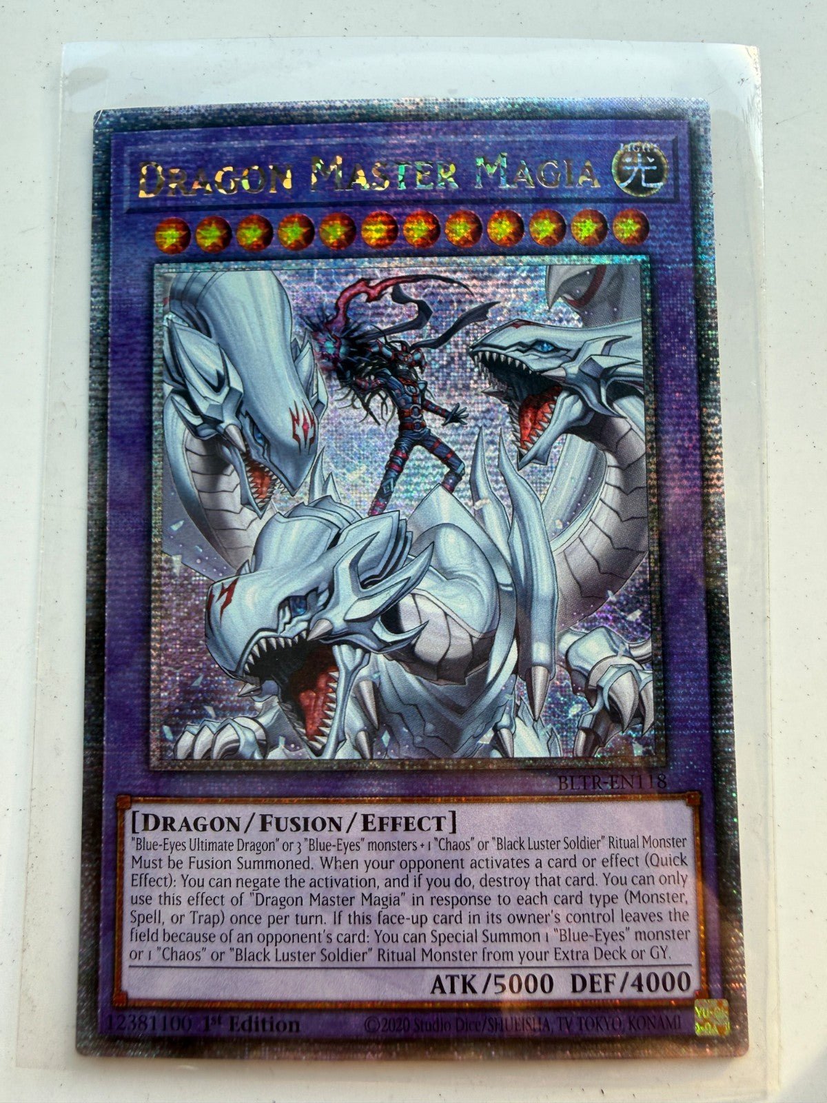 Yugioh Dragon Master Magia Quarter Century Secret Rare BLTR-EN118 NM