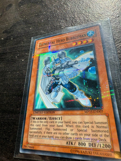 Yugioh Elemental Hero Bubbleman MF03 - EN007 Mattel Action Figure Series 3 LP - 