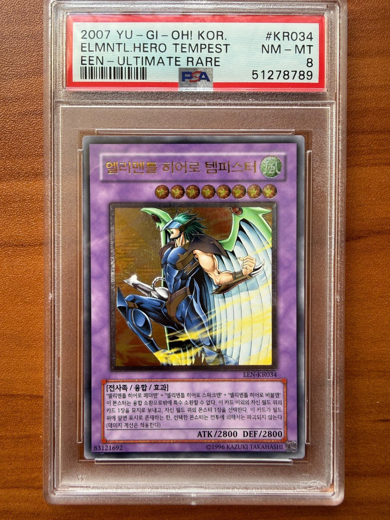 Yugioh Elemental Hero Tempest (UTR) EEN-KR034 Elemental Energy Unlimited PSA 8