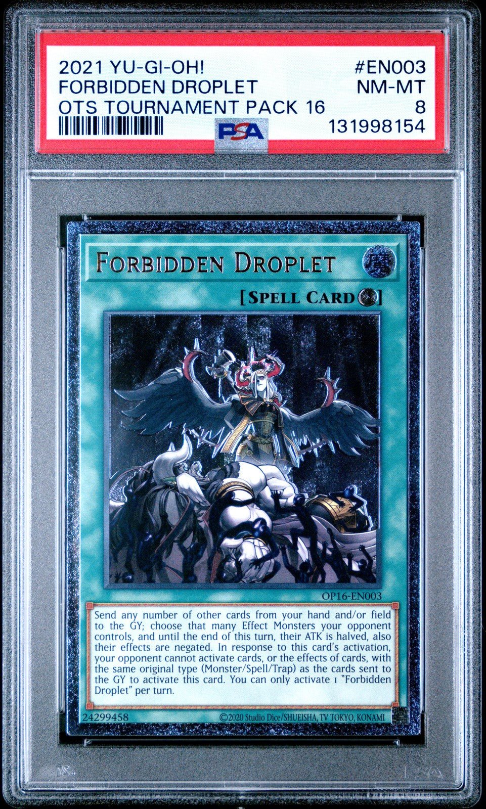 YUGIOH FORBIDDEN DROPLET OP16-EN003 ULTIMATE PSA 8